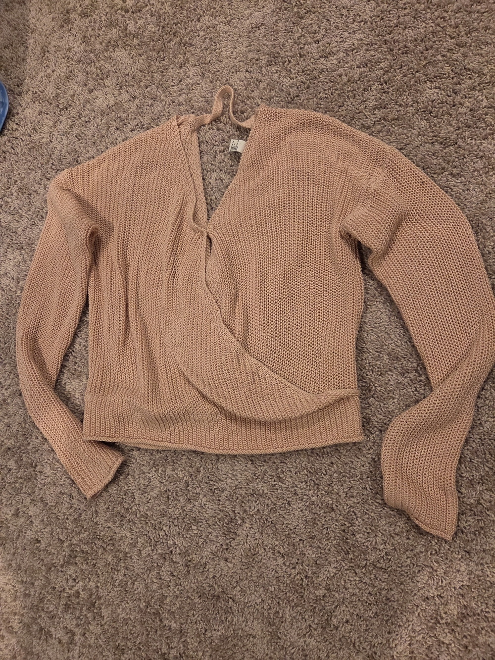 Forever 21 Contemporary Cable Knit Crossover V-neck Top